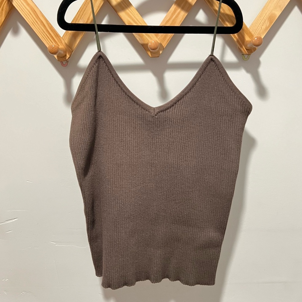 Glam Chocolate Ribbed Cami